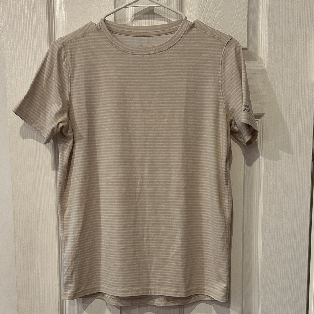 All in Motion Beige Striped Kids Tee